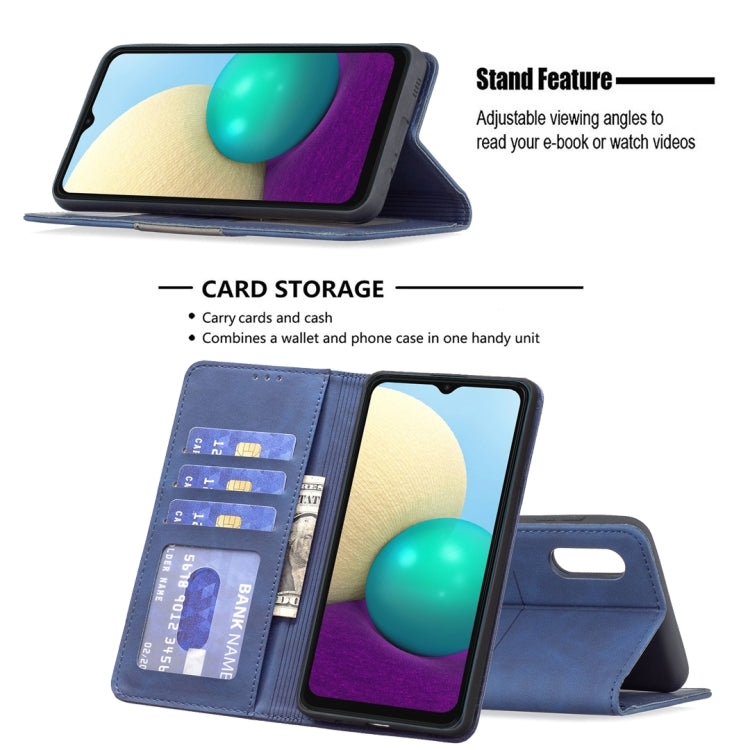 For Samsung Galaxy A02 Magnetic Splicing Leather Phone Case