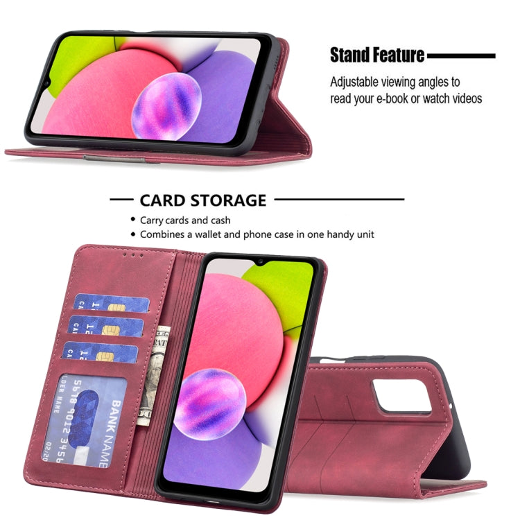 For Samsung Galaxy A03s 166 Version Magnetic Splicing Leather Phone Case