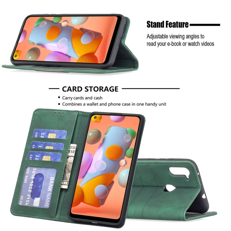 For Samsung Galaxy A11 Magnetic Splicing Leather Phone Case