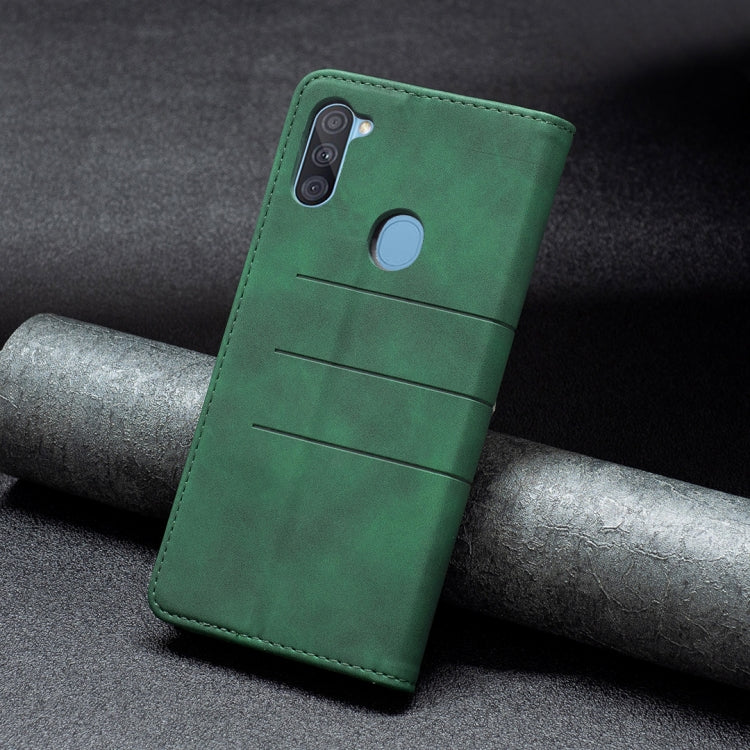 For Samsung Galaxy A11 Magnetic Splicing Leather Phone Case