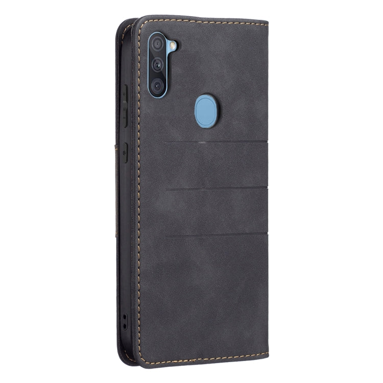 For Samsung Galaxy A11 Magnetic Splicing Leather Phone Case