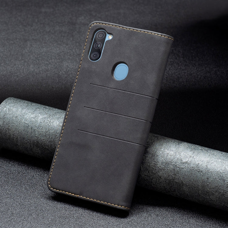 For Samsung Galaxy A11 Magnetic Splicing Leather Phone Case