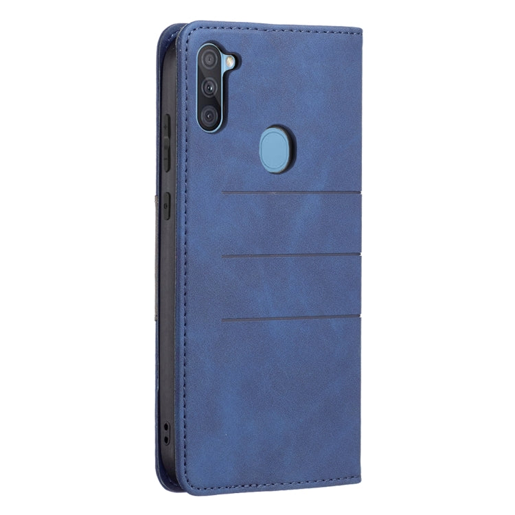 For Samsung Galaxy A11 Magnetic Splicing Leather Phone Case