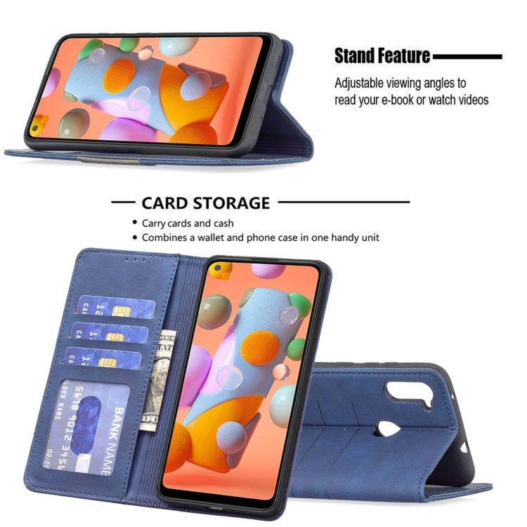 For Samsung Galaxy A11 Magnetic Splicing Leather Phone Case