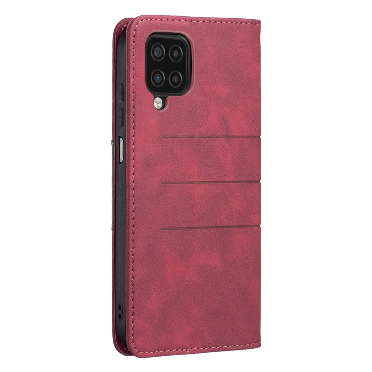 For Samsung Galaxy A12 Magnetic Splicing Leather Phone Case
