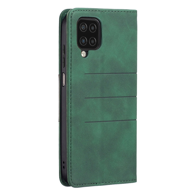 For Samsung Galaxy A12 Magnetic Splicing Leather Phone Case
