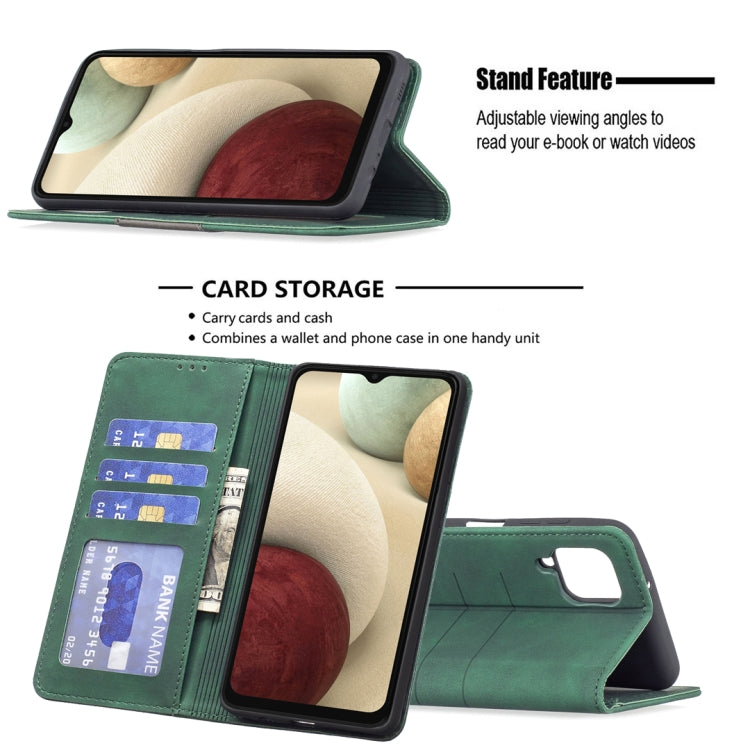 For Samsung Galaxy A12 Magnetic Splicing Leather Phone Case