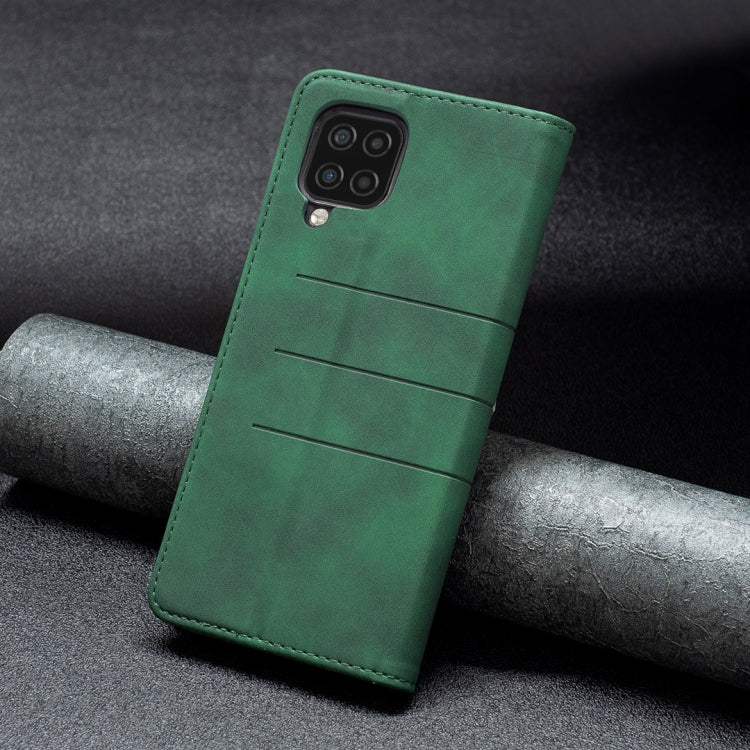 For Samsung Galaxy A12 Magnetic Splicing Leather Phone Case