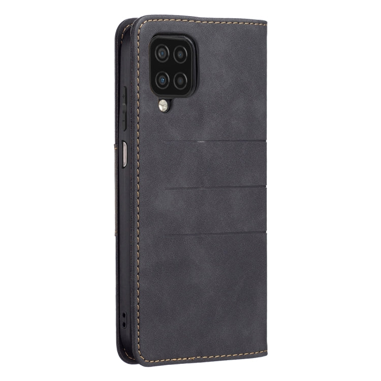 For Samsung Galaxy A12 Magnetic Splicing Leather Phone Case