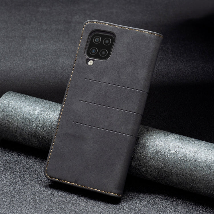For Samsung Galaxy A12 Magnetic Splicing Leather Phone Case