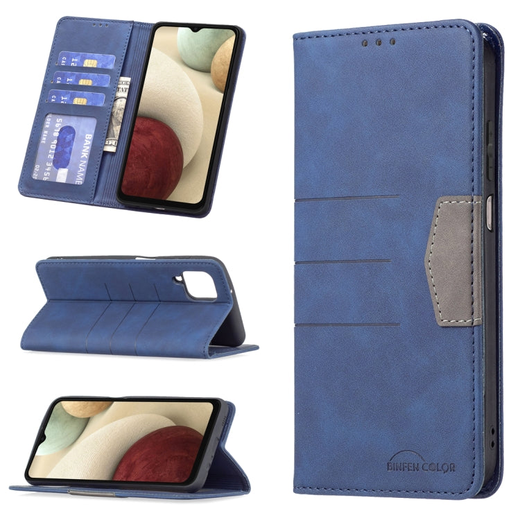 For Samsung Galaxy A12 Magnetic Splicing Leather Phone Case