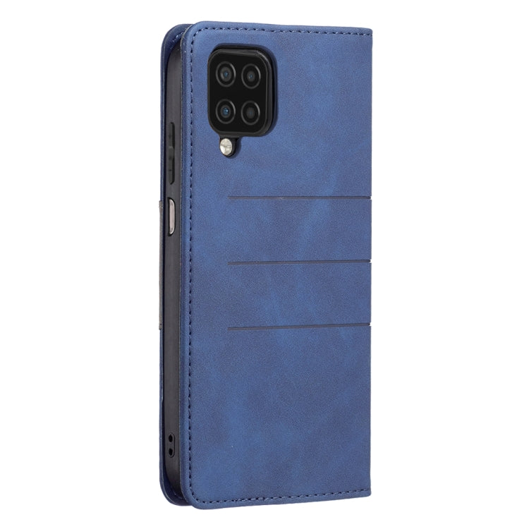 For Samsung Galaxy A12 Magnetic Splicing Leather Phone Case