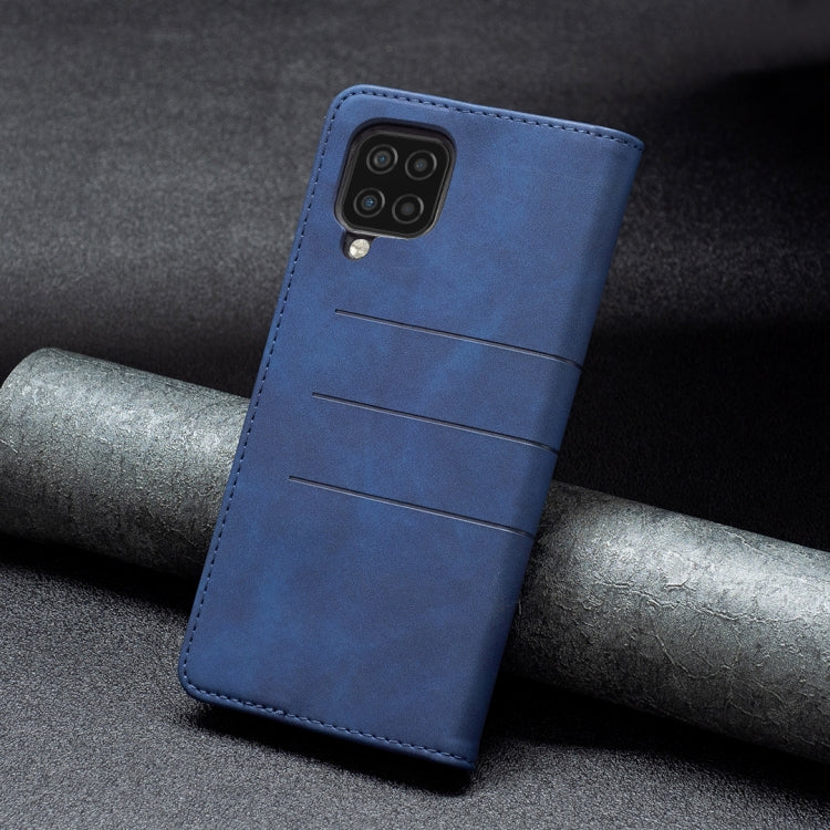 For Samsung Galaxy A12 Magnetic Splicing Leather Phone Case