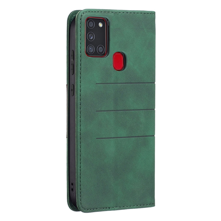 For Samsung Galaxy A21s Magnetic Splicing Leather Phone Case