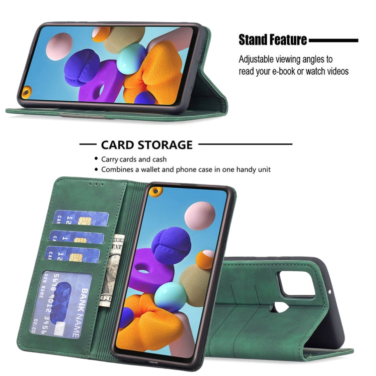 For Samsung Galaxy A21s Magnetic Splicing Leather Phone Case