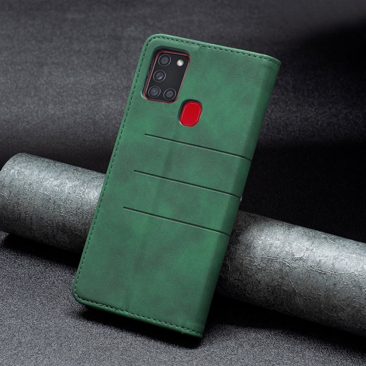 For Samsung Galaxy A21s Magnetic Splicing Leather Phone Case