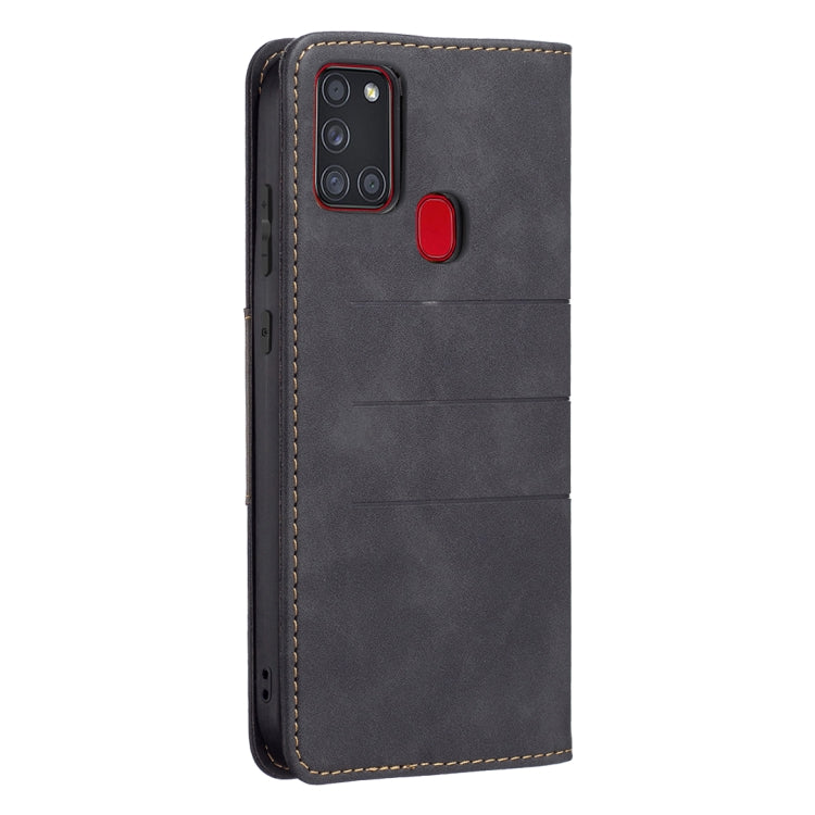 For Samsung Galaxy A21s Magnetic Splicing Leather Phone Case