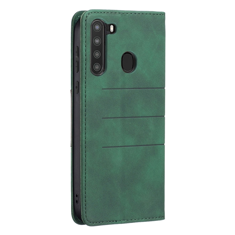 For Samsung Galaxy A21 Magnetic Splicing Leather Phone Case