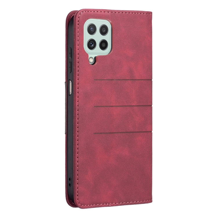 For Samsung Galaxy A22 4G Magnetic Splicing Leather Phone Case