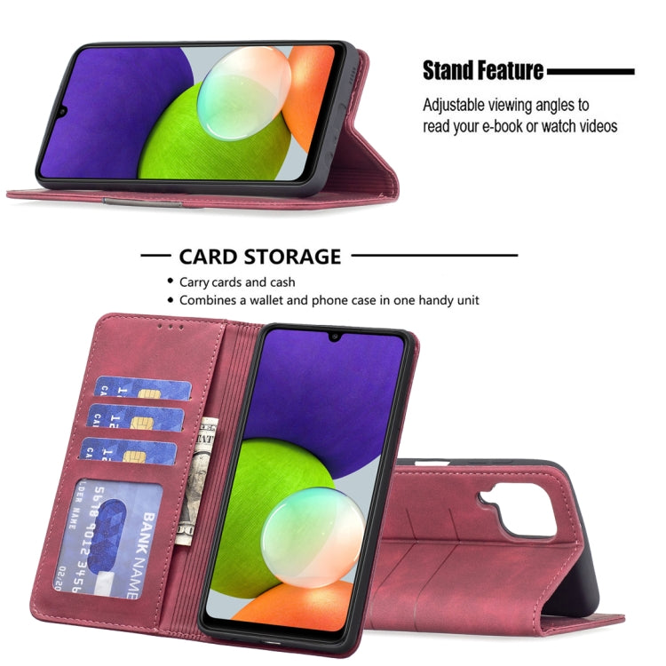 For Samsung Galaxy A22 4G Magnetic Splicing Leather Phone Case