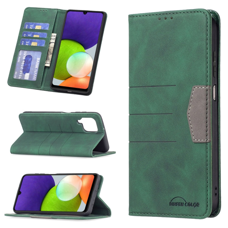 For Samsung Galaxy A22 4G Magnetic Splicing Leather Phone Case