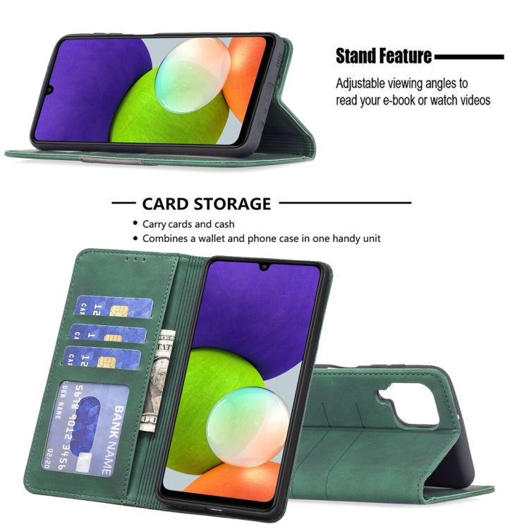 For Samsung Galaxy A22 4G Magnetic Splicing Leather Phone Case