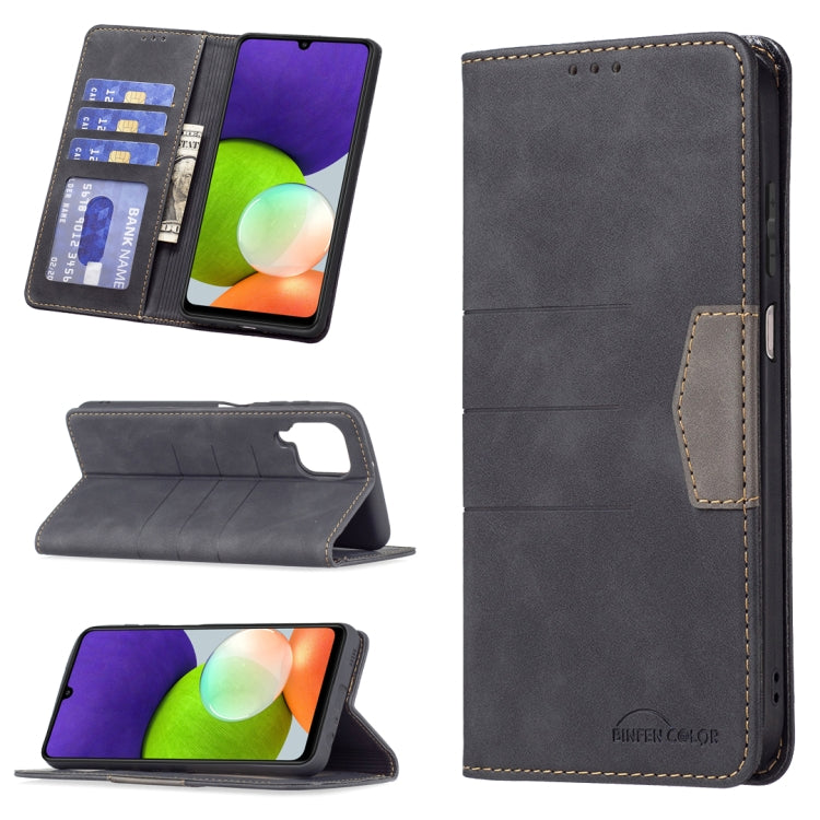 For Samsung Galaxy A22 4G Magnetic Splicing Leather Phone Case