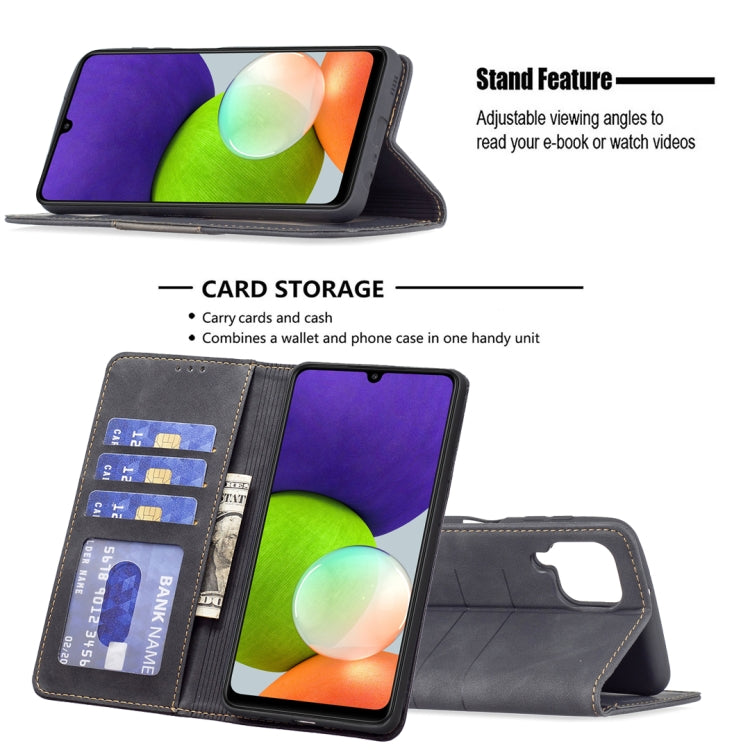 For Samsung Galaxy A22 4G Magnetic Splicing Leather Phone Case