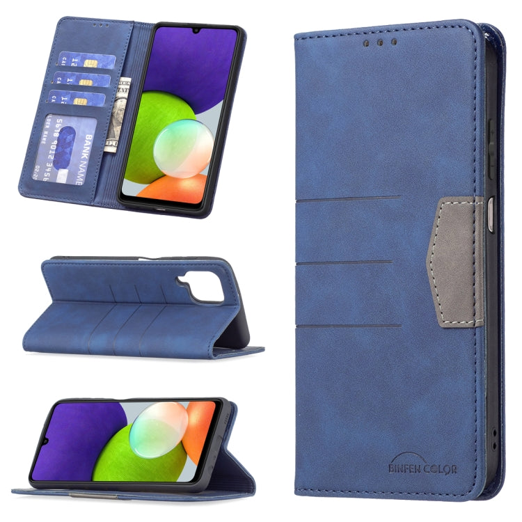 For Samsung Galaxy A22 4G Magnetic Splicing Leather Phone Case