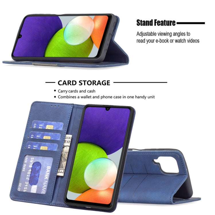 For Samsung Galaxy A22 4G Magnetic Splicing Leather Phone Case