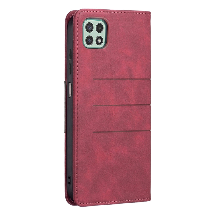 For Samsung Galaxy A22 5G Magnetic Splicing Leather Phone Case