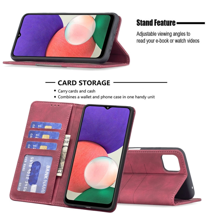 For Samsung Galaxy A22 5G Magnetic Splicing Leather Phone Case