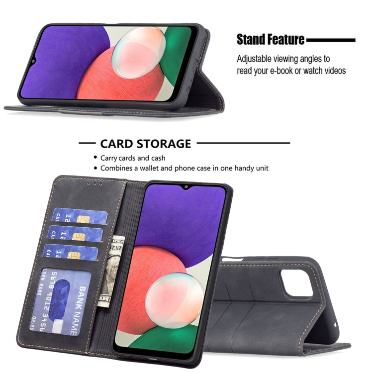 For Samsung Galaxy A22 5G Magnetic Splicing Leather Phone Case