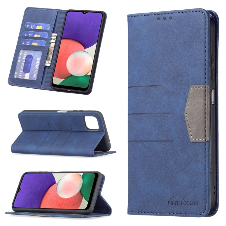 For Samsung Galaxy A22 5G Magnetic Splicing Leather Phone Case