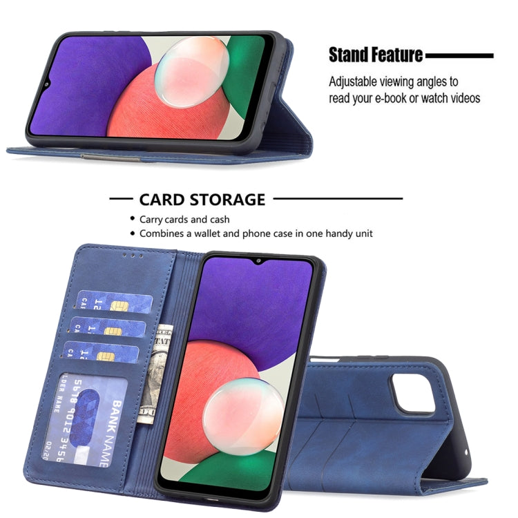 For Samsung Galaxy A22 5G Magnetic Splicing Leather Phone Case