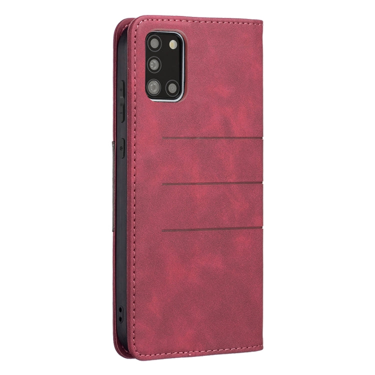 For Samsung Galaxy A31 Magnetic Splicing Leather Phone Case