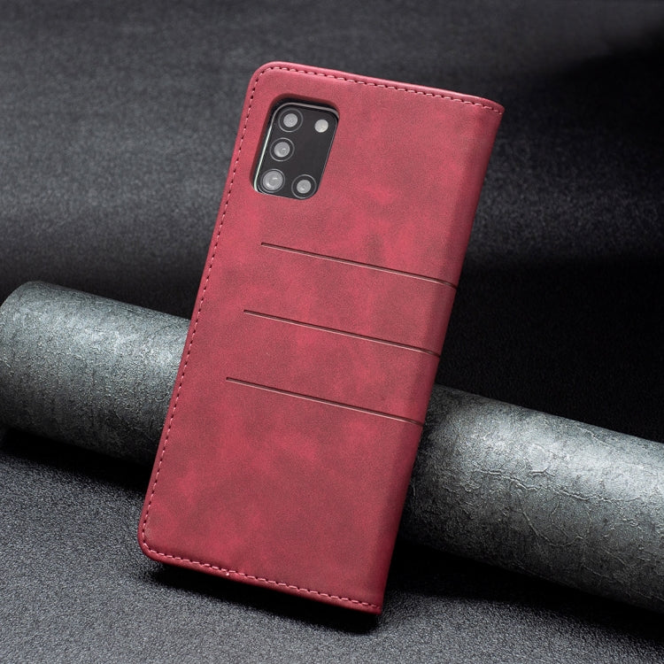 For Samsung Galaxy A31 Magnetic Splicing Leather Phone Case