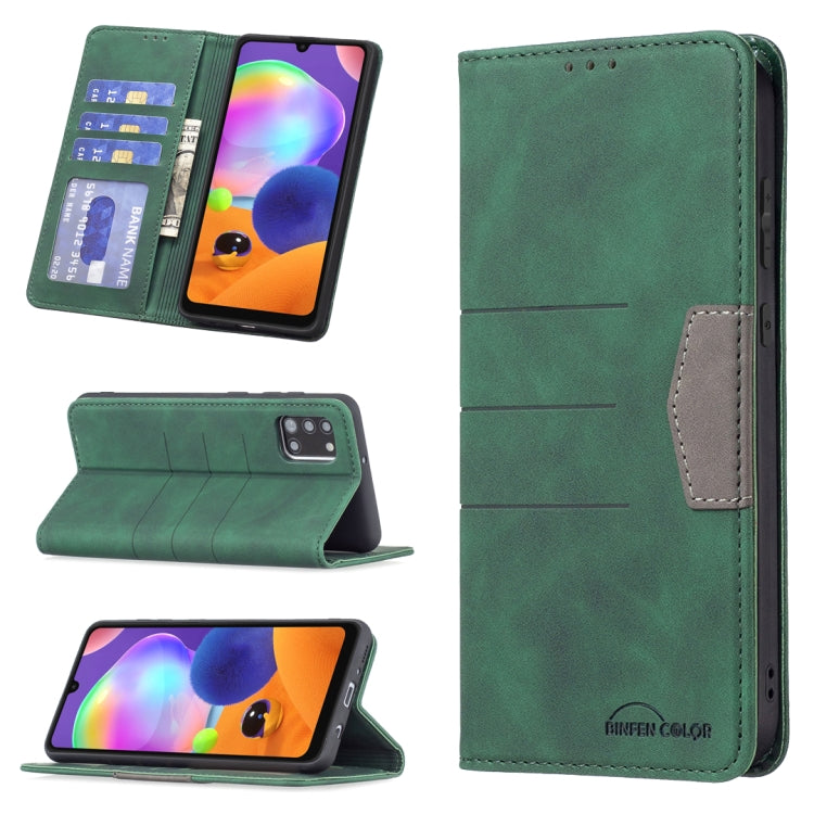 For Samsung Galaxy A31 Magnetic Splicing Leather Phone Case