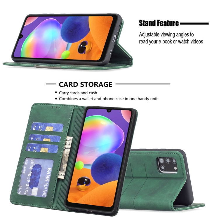 For Samsung Galaxy A31 Magnetic Splicing Leather Phone Case