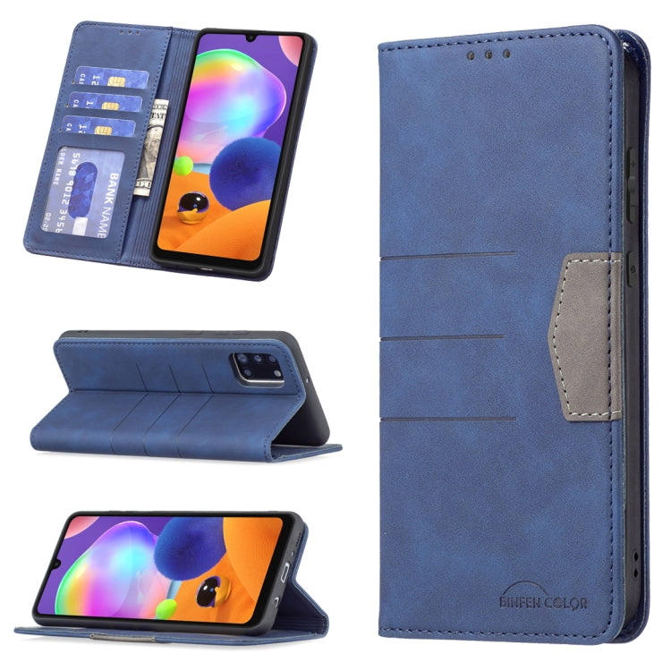 For Samsung Galaxy A31 Magnetic Splicing Leather Phone Case