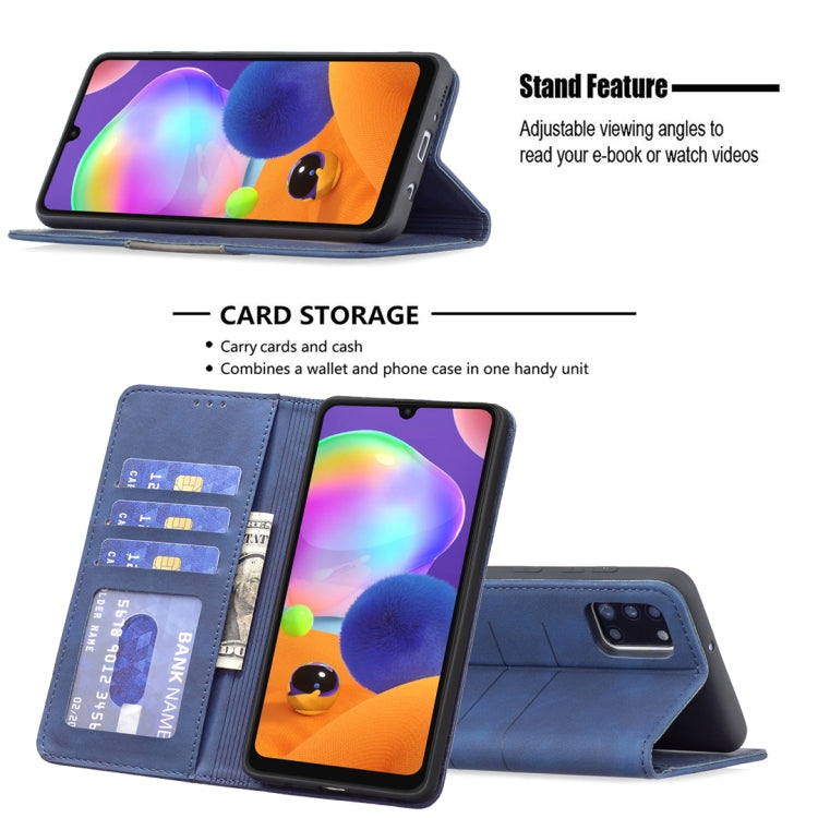 For Samsung Galaxy A31 Magnetic Splicing Leather Phone Case