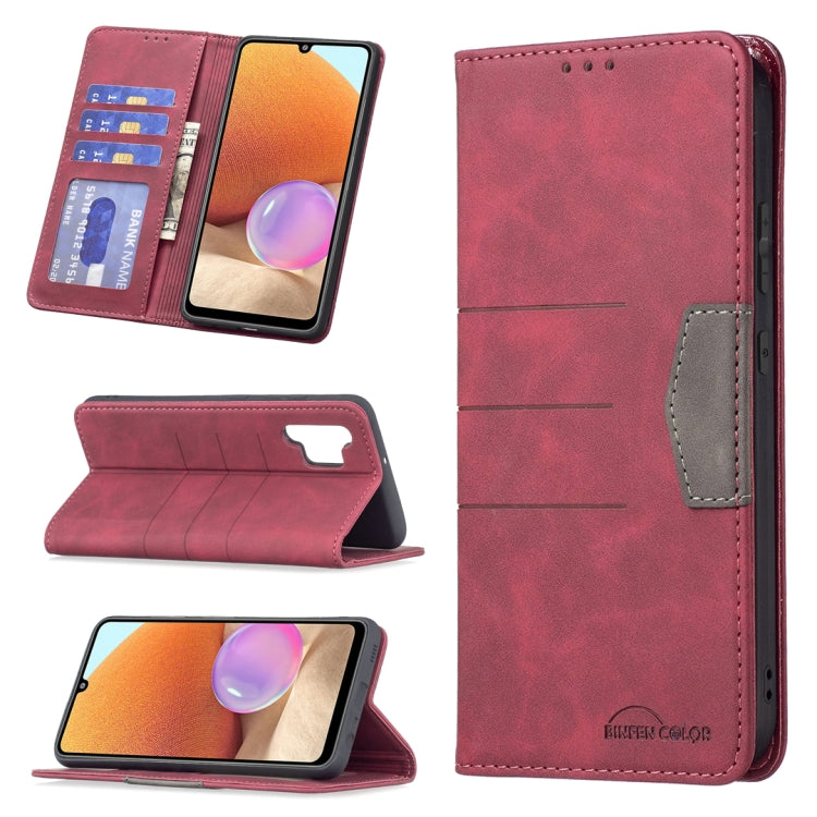 For Samsung Galaxy A32 4G Magnetic Splicing Leather Phone Case