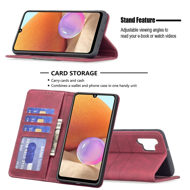 For Samsung Galaxy A32 4G Magnetic Splicing Leather Phone Case