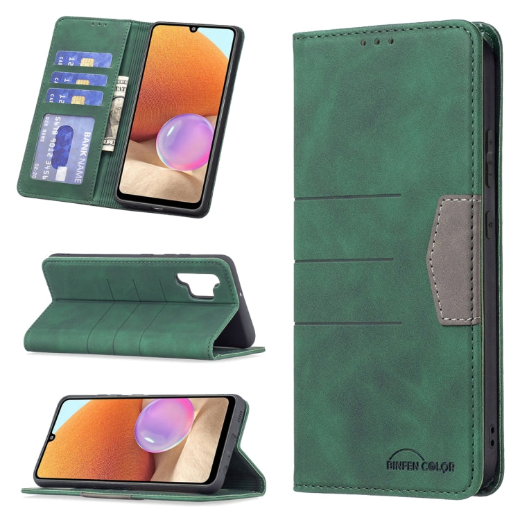 For Samsung Galaxy A32 4G Magnetic Splicing Leather Phone Case
