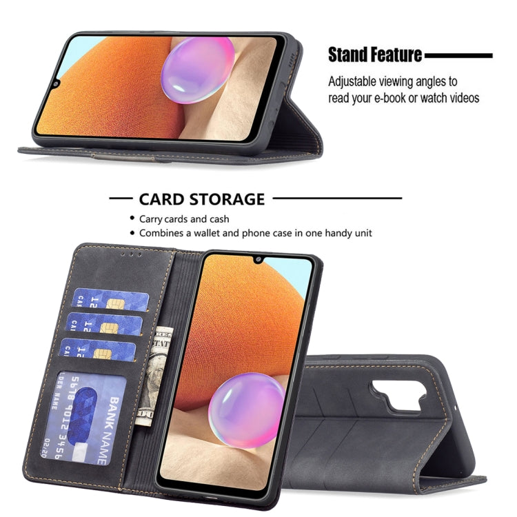 For Samsung Galaxy A32 4G Magnetic Splicing Leather Phone Case