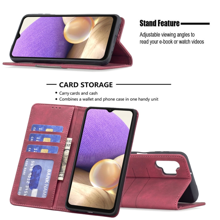 For Samsung Galaxy A32 5G Magnetic Splicing Leather Phone Case