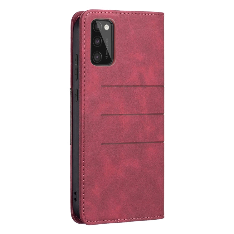 For Samsung Galaxy A41 Magnetic Splicing Leather Phone Case
