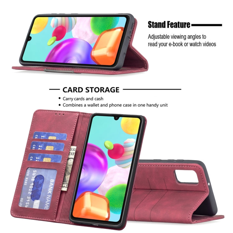 For Samsung Galaxy A41 Magnetic Splicing Leather Phone Case