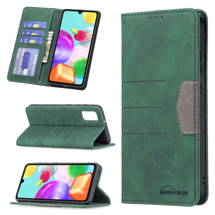 For Samsung Galaxy A41 Magnetic Splicing Leather Phone Case
