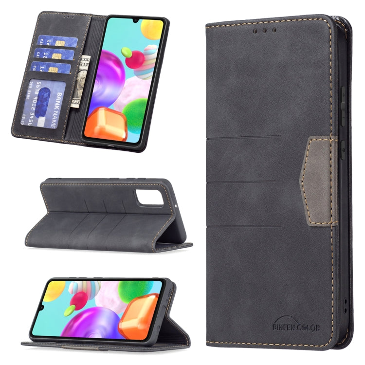 For Samsung Galaxy A41 Magnetic Splicing Leather Phone Case